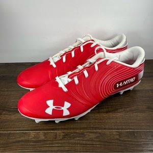 Under Armour UA Nitro Low MC Men’s Football Red Cleats - Men’s Size 16